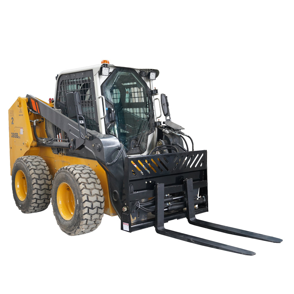 Landy Attachments Skid Steer Hydraulic Positioning Pallet Forks 2000kg Load Capacity
