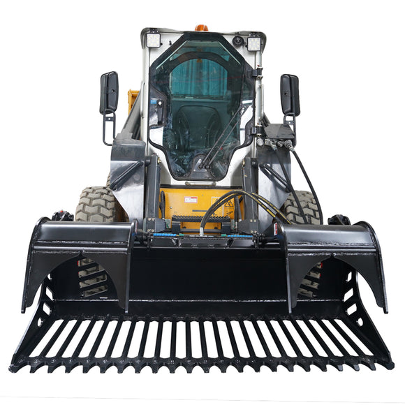 Landy Attachments 82" Rod Rock Grapple Bucket for Skid Steer Attachment Quick Attach