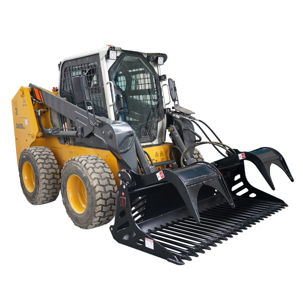 Landy Attachments 82" Rod Rock Grapple Bucket for Skid Steer Attachment Quick Attach