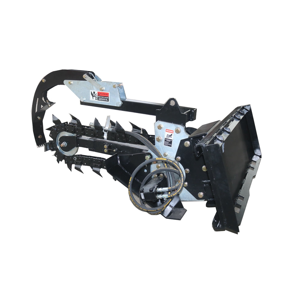 Landy Attachments Skid Steer Trenchers Attachment with Adjustable Depth Control Foot, Universal Mount Plate