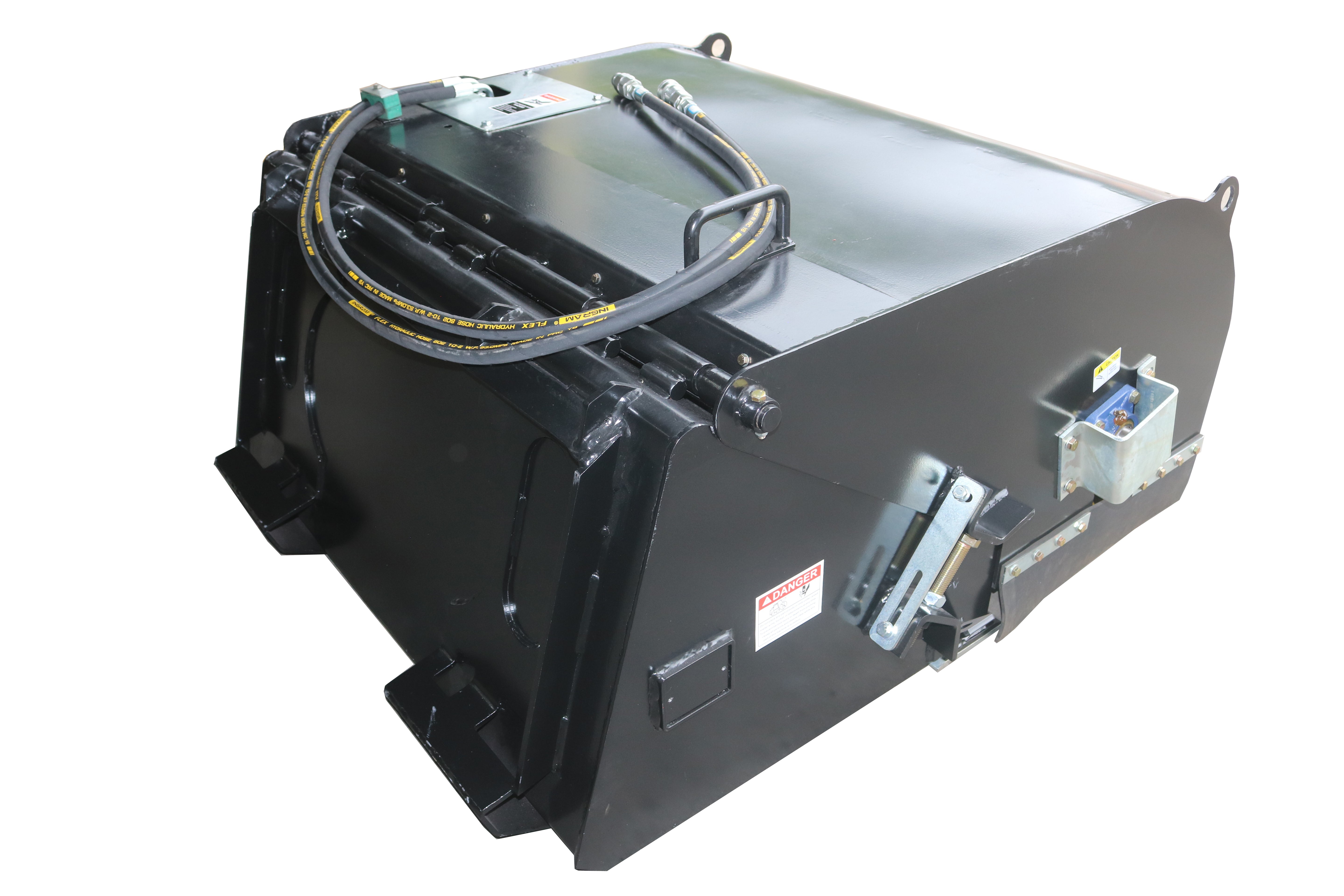 44" Small Skid Steer Hydraulic Pick up Box Broom Sweeper - 0