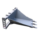 Landy Attachments 50” Skid Steer Stump Bucket Universal Quick Attach Mount, Bolt-On Cutting Teeth, Curved Bottom, Reverse Curled Ripper Teeth Attachment-5