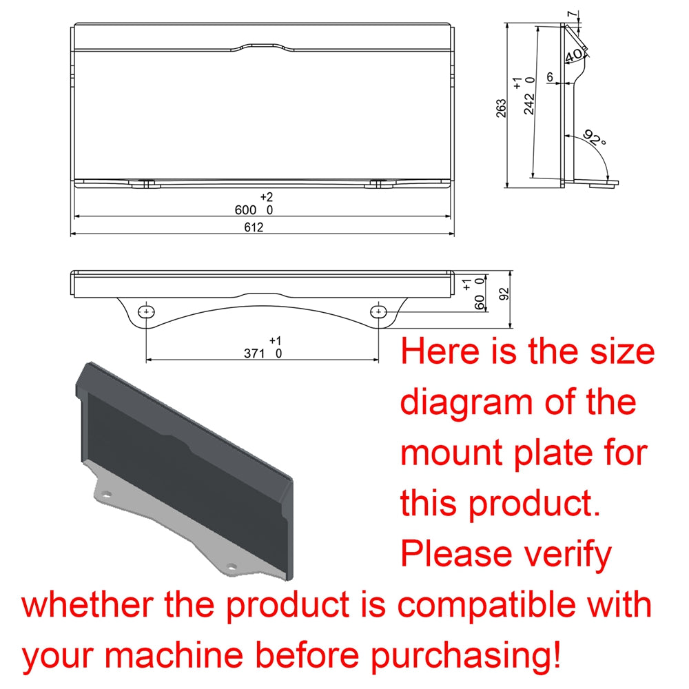 Landy Attachments Mini Track Trencher Attachment with Inner Width 23.6" Quick Attach