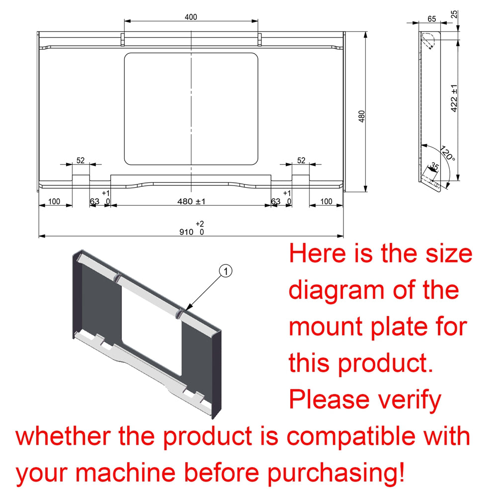 Landy Attachments 44” Small Skid Steer Skeleton Grapple Attachment, 24” Arm Opening, 2000 lb Weight Capacity