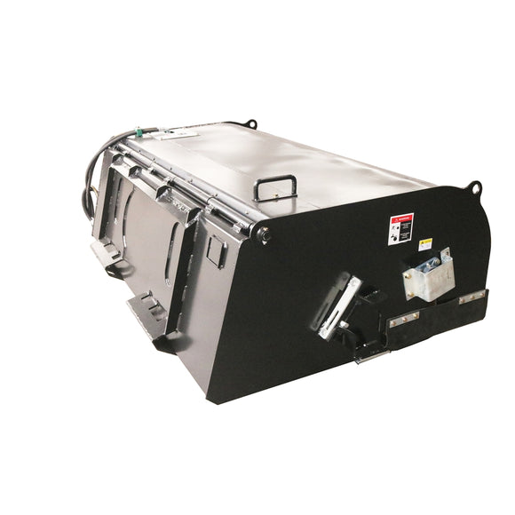 Landy Attachments 72" Skid Steer Pick up Box Broom Sweeper, Fits Universal Skid Steer Quick Attach