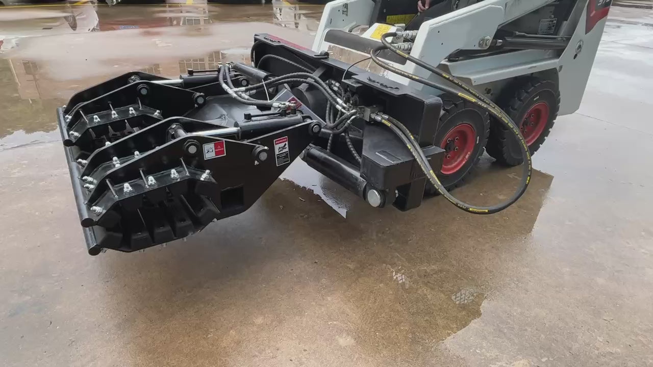 Landy Attachments Skid Steer Heavy Duty Hydraulic Pole Setter Grapple Pole Claw Attachment-7