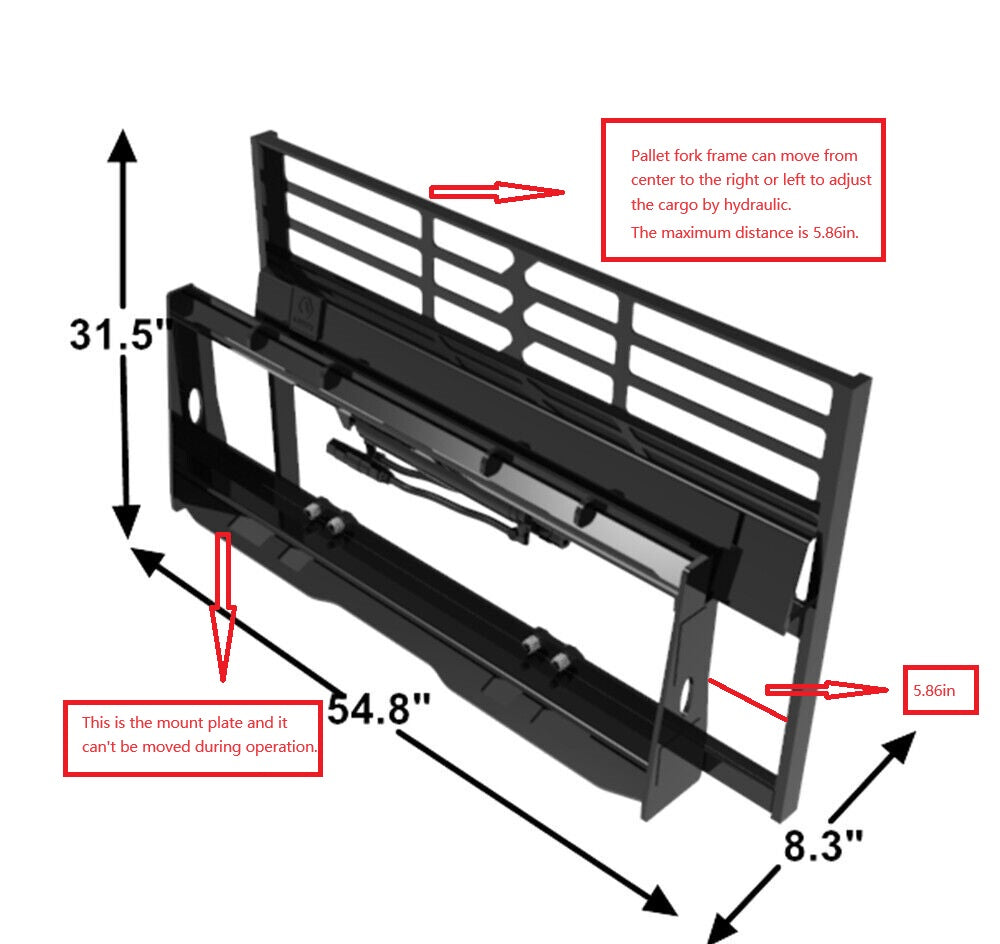 Landy Attachments Skid Steer Side-Shifter Hydraulic Pallet Fork Frame - 0